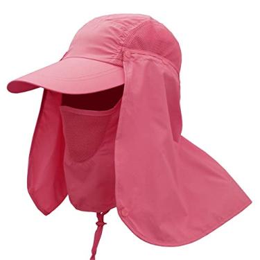Imagem de Proteção UV Sun chapéu ao ar livre chapéu de sol masculino chapéu de pesca de pescador unisex,Watermelon red