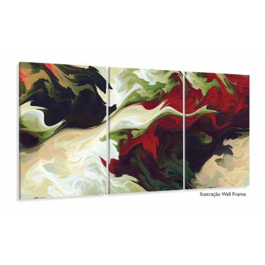 Imagem de Quadro Decorativo Abstrato Colorido Sala Quarto 120x60 3 pçs
