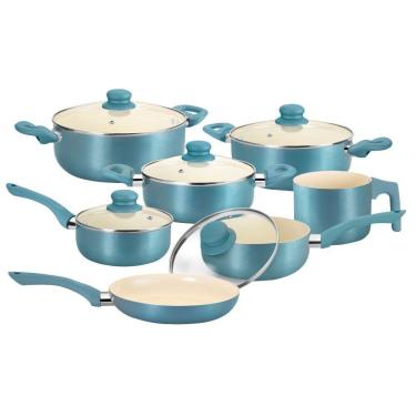 Imagem de Jogo De Panelas 7 Peças Casa Ambiente Genebra AL039 Azul