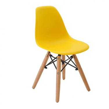 Imagem de Cadeira Infantil Base Madeira sem Braço Eiffel Rivatti Móveis Amarelo