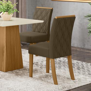 Imagem de Conjunto de 02 Cadeiras Estofadas Melissa Henn - Nature com Bege