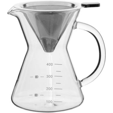 Imagem de KANNE CAFETEIRA COM FILTRO 14x10x16cm 400ml BOROSILICATO TRANSP