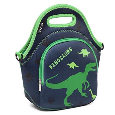 Imagem de Lancheira para Crianças, VASCHY Saco de Almoço de Neoprene Leve Lancheira para Meninas Meninos da Escola Creche Jardim de Infância,Dinossauro