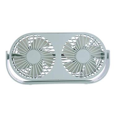 Imagem de HiXB Dual Turbo mesa USB ventilador silencioso silencioso rotação manual 3 velocidades modo ajusta o ventilador com difusão de aroma, verde
