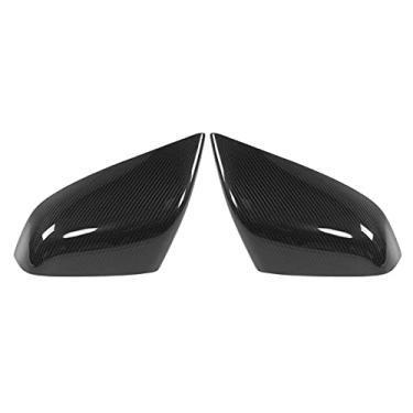 Imagem de Shanrya Acabamento do espelho lateral, par resistente a arranhões capa leve para espelho retrovisor revestimento protegido contra desbotamento UV para acessórios de carro (fibra de carbono brilhante)