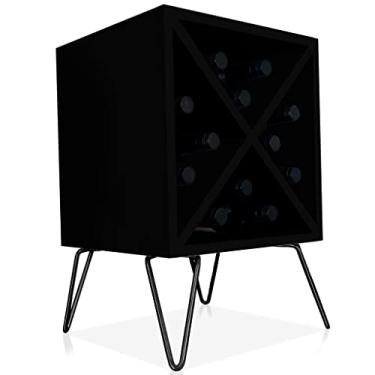 Imagem de Suporte Adega De Vinho Santiago Madeira MDF 12 Garrafas - Preto