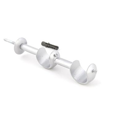 Imagem de Suporte Duplo para Varão de Cortina Wiler K Aço Escovado 28x28mm
