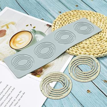 Imagem de Molde de padrão geométrico, molde espiral oco 3D molde de vela de fondant de silicone para decorações de alimentos de cupcake de bolo (D_28,7x7,3x0,3 cm)