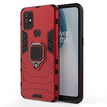Imagem de For OnePlus Nord N10 5G PC + TPU Shockproof Protective Case with Magnetic Ring Holder