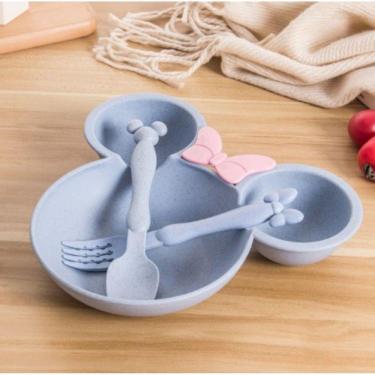 Imagem de Prato Infantil Com Divisórias E Talheres BPA Free - Minnie