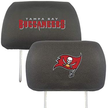 Imagem de FANMATS 12517 Capa para descanso de cabeça NFL (Tampa Bay Buccaneers), 1 pacote, preta