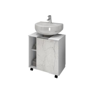 Imagem de Gabinete Para Banheiro Pequin Branco/Carrarabechara Móveis