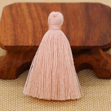 Imagem de 10 peças 5 cm poliéster algodão borla pingentes de franja artesanato DIY brincos jóias bolsa de vestuário têxteis para casa componentes de acabamento de franja, 03 rosa sangue