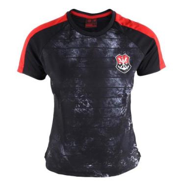 Imagem de Camiseta Flamengo Vein Feminina Oficial Rubro Negras - Braziline