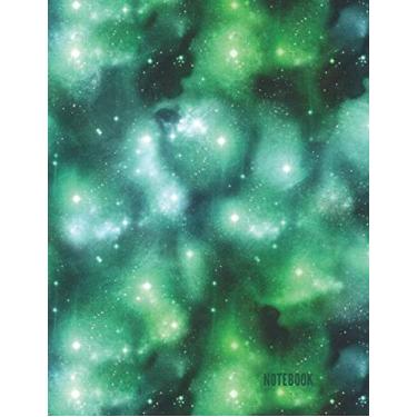 Imagem de Notebook: Starry Night in the Galaxy Green | Large | College Ruled Paper | 120 Pages
