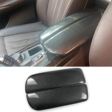 Imagem de NA para BMW X5 X6 F15 F16 ABS Fibra de Carbono Interior do Carro Centro Centro de Braço Capa Caixa de Armazenamento Caixa de Armazenamento (X5 F15 F85 2014-2018 / X6 F16 F86 2015-2019)