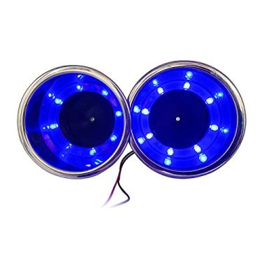 Imagem de Manifish - Suporte de copo LED azul de aço inoxidável feito com 2 peças com dreno para barco marítimo RV Camper