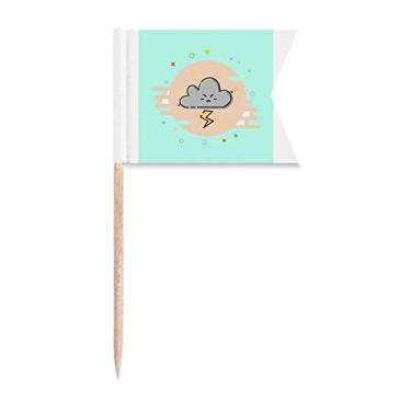 Imagem de Cloud Expression Feeling – Bandeiras para palito de dente para marcação de comida de bolo de festa