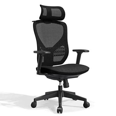 Imagem de Cadeira de escritório ergonômica, cadeiras de reunião executiva de malha respirável, cadeira de chefe de conforto sedentário com apoio de braço 3D, apoio lombar de apoio de cabeça /1448 (Color : Spon