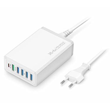 Imagem de Carregador Celular Rapido 5 Portas Saidas USB + 01 PD 20W USB-C 38W SX-FC54 Sumexr (Branco)