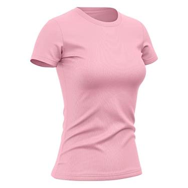 Imagem de Camiseta Feminina Dry Básica Lisa Proteção Solar UV Térmica Camisa Blusa, Tamanho P