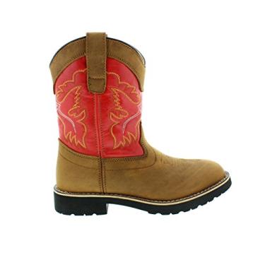 Imagem de Itasca Bota infantil unissex infantil sem fecho, de couro/nylon, vermelha, 13,0 largura padrão EUA criança pequena, Vermelho, 13.0 Standard US Width US Little Kid