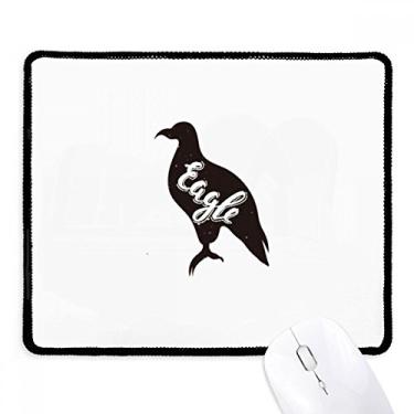 Imagem de Mousepad de borracha para jogos Eagle preto e branco com borda costurada