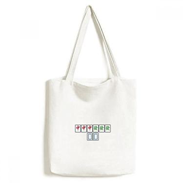 Imagem de Bolsa de lona Junior Three Chiefs Mahjong Tiles sacola de compras casual bolsa de mão