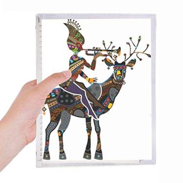 Imagem de Caderno feminino africano, aborígene, preto, cervo, grande, folhas soltas, diário recarregável, papelaria