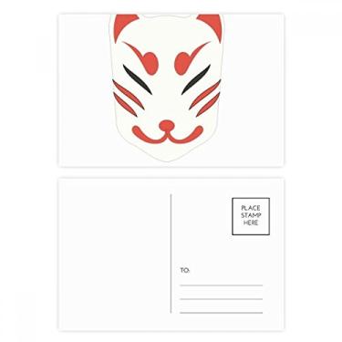 Imagem de Cartão postal tradicional japonês, com cabeça de raposa, cartão de agradecimento