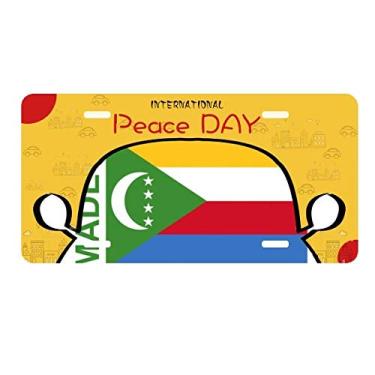 Imagem de DIYthinker Placa de licença Made in Comoros Country Love para decoração de carro, dia da paz