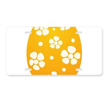 Imagem de DIYthinker Etiqueta de aço inoxidável para decoração de placa de licença com design de ovo amarelo Festival Religião da Páscoa