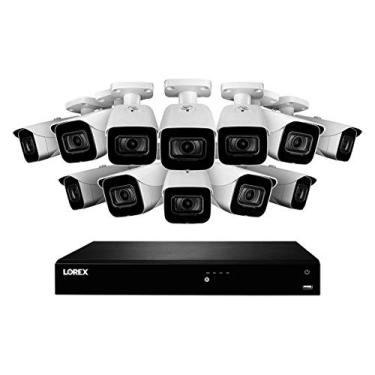 Imagem de Lorex 4KHDIP1612W-2 16 Sistema de Vigilância 4K Canal com N862D63B 4K 3 TB Fusão NVR e 12 8 MP 4K E861AB bala Câmaras