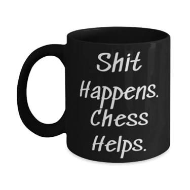Imagem de Cute Chess, Shit Happens. Xadrez ajuda, xadrez 325 ml Caneca de 445 ml
