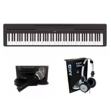 Imagem de Kit Piano Yamaha P45 Com Microfone Regent E Fone K414