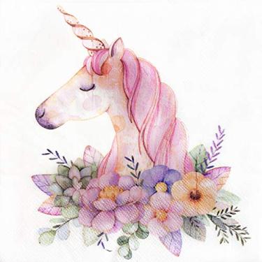 Imagem de Guardanapos de papel colorido, 20 guardanapos chiques para casamentos, jantares e chás de chá de festa, Unicorn, 1