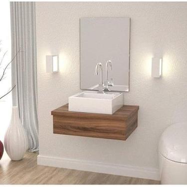 Imagem de Conjunto para Banheiro Gabinete com Cuba Q35 600W Metrópole Compace Nogal