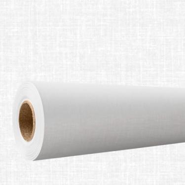 Imagem de Papel de parede 3D Lavavel efeito tecido linho Branco Vinil Estampado Decorativo Quarto (1)