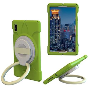 Imagem de Capa para tablet Capa infantil compatível com Lenovo Y700 de 8,8 polegadas (2022), capa leve de silicone macio, com alça de mão e alça de ombro, capa giratória para suporte (Size : Green)