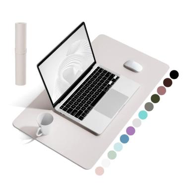 Imagem de Almofada de mesa Ysagi impermeável em couro de PVC 60x35cm cinza damasco