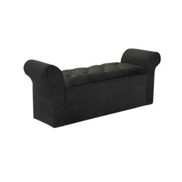 Imagem de Calçadeira Quarto Casal Miami Suede Cinza - Simbal