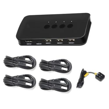 Imagem de TECKEEN Switch 4 em 1 Saída HDMI KVM 4 x 1, 4 interruptores de monitor HDMI Switch, suporte 3840 * 2160@30Hz