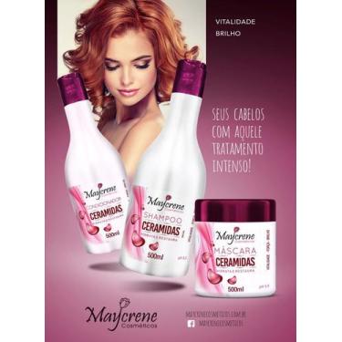 Imagem de Kit Revitalizante Ceramidas 500ml Maycrene (Shampoo + Condicionador +