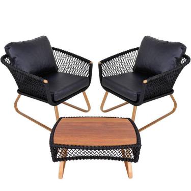 Imagem de 2 Poltronas Com Mesa Bronze P/ Varanda, Edícula