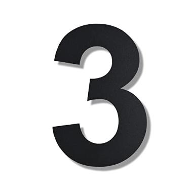 Imagem de Números de casa atualizados para exterior-premium moderno 8 polegadas de altura número de endereço residencial flutuante/à prova de ferrugem/preto/número 3