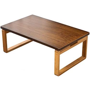 Imagem de Mesa de janela flutuante tatami dobrável mesa de centro pequena mesa de cabeceira baixa quarto comer sobremesa (cor: marrom1, tamanho: 80 * 50 * 31 cm) (marrom2 80 * 50 * 31 cm)