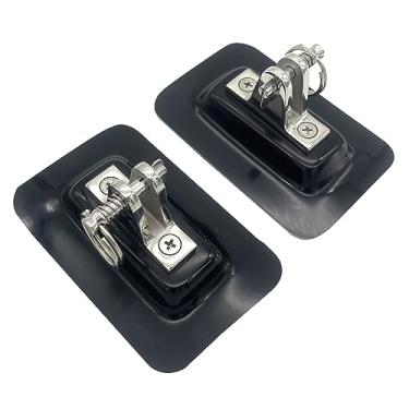 Imagem de DSCRAFT Conjunto de 2 peças de aço inoxidável 316 Bimini com dobradiça para barcos infláveis com base de fibra de vidro preta