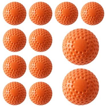 Imagem de GKK Pacote com 12 bolas de arremesso de softball, máquina de arremesso de 30,5 cm para coordenação óculo-manual, prática de bater e campo (laranja)
