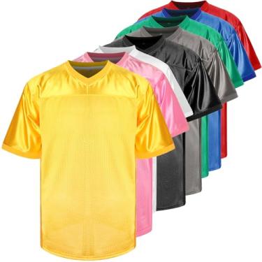 Imagem de Phoneutrix Camisa de futebol em branco, camiseta esportiva Hip Hop Jersey para festa, Amarelo, XXG