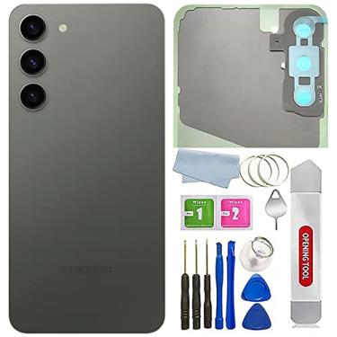 Imagem de Capa traseira de vidro para Galaxy S23+ Plus de substituição à prova d'água com lente de vidro da câmera e peças de fita para celular Samsung Galaxy S23+ Plus + ferramentas (verde)